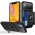 thumbnail image 1 of AmPm iPhone XR Case Military Shockproof with Sliding Card Slot Magnet Rotatable Kickstand Ring Holder Protective iPhone XR Phone Case (Green), 1 of 7