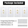 thumbnail image 5 of 4 Pack Single Gang 1.0 Speaker Wire Wall Plate (Banana Plug Wall Plate) for 1 Speaker, White, 5 of 7