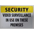 thumbnail image 1 of Security Video Surveillance in USE ON These Premises Sign, Engineer Grade Reflective Aluminum Sign (White/Yellow,Aluminum 7X10)(ref-2022-4), 1 of 3