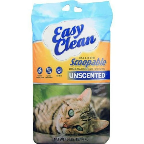 Pestell Pet-Cat-Easy Clean Clumping Cat Litter- Unscented 40 Pound