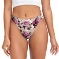 thumbnail image 1 of Balery Rose Flowers Tangas de Algodón para Mujer con Estampado – Ropa Interior Sexy, Transpirable, G-string-Medium, 1 of 6