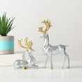 thumbnail image 3 of 2 figuras de reno, ciervo y alce de estilo nórdico moderno para mueble de TV, escritorio de casa. 2 uds plata B, 3 of 9