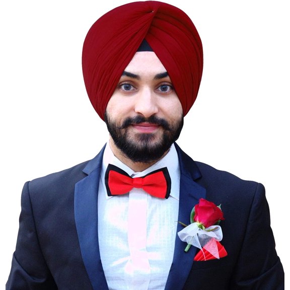 eloria Sikh Traditional Turbans Punjabi Hat Punjabi Pagri Sikh Cotton Voile Turban for Men and Boys Red