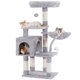 thumbnail image 1 of Cat Tree HCT004SW HCT004SW con percha de felpa acolchada, color gris claro, 1 of 7