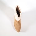 thumbnail image 3 of Cecelia New York Geramy Brown Suede Faux Fur Cuff Side Zipper Wedge Heeled Boots (Nutella, 9.5), 3 of 5