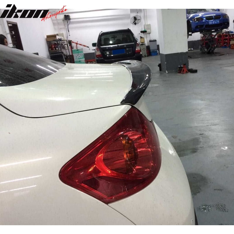 Non 2-Door JC SPORTLINE fits Infiniti G25 G35 G37 Q40 Sedan 4-Door 2007-2015 Carbon Fiber Rear Trunk Lip Spoiler Wing