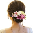 thumbnail image 1 of XASZHN Flower Hair Side Combs Slide Clips Floral Bows Hairpins Set Purple_003 One Size, 1 of 5