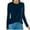 ZB-Navy, variant on Eiyaclvo Velvet Tops for Women Long Sleeve Crew Neck Shirts Casual Solid Color Blouses Loose Fit Soft Baselayer Shirts