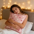 thumbnail image 6 of Valentine's Day Heart Embroidered Pillowcase - Cute Soft Decorative Pillow Cover for Couples, Romantic Love-Themed Bedding Accessory for Bedroom, Sofa & Living Room Decor, 17.71*17.71in, A, 6 of 8
