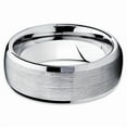 thumbnail image 2 of Tungsten Wedding Band Tungsten Carbide Ring Men and Women Gray Tungsten Ring 8mm Brushed Comfort Fit, 2 of 3