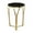 Gold Solid Round 16" x 16" x 23", variant on DecMode 20" x 27" Black Metal Accent Table with Black Top, 1-Piece