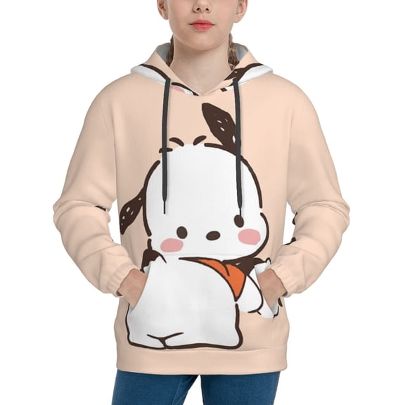 Sanrio Pochacco Kids' Hoodie 3d Print Sweatshirt Soft Pullover Hooded With Big Pockets Fans Gifts For Boys Or Girls Small