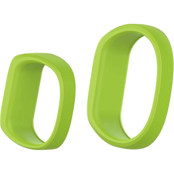 Lime(Paquete de 2) Compatible con bandas Garmin Vivofit Jr,jr 2,3, bandas de reloj de repuesto elásticas de silicona todo en uno para niños, niñas, pequeñas y grandes (sin seguimie