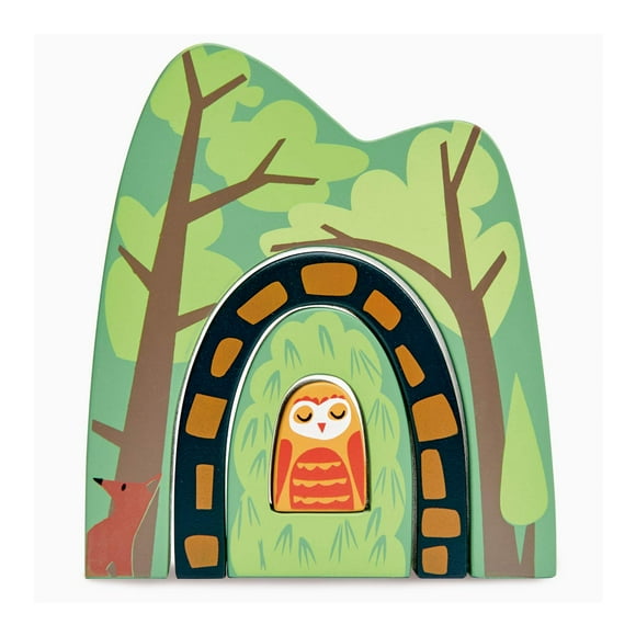 Tender Leaf Toys - Forest Tunnels - Stacking Train Set Accessories - Toy Stacker, Blocks - Open-Ended Toy Set for Inspires Creative and Imaginative Roleplay - Age 3+