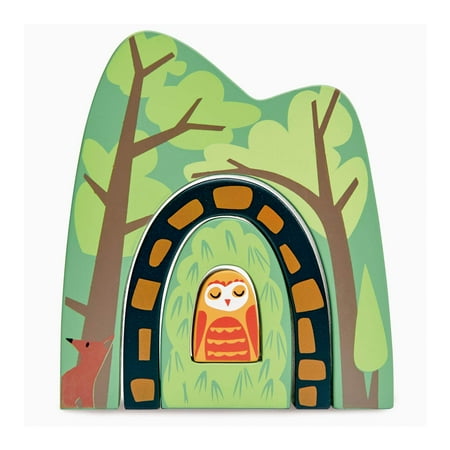 Tender Leaf Toys - Forest Tunnels - Stacking Forest Tunnel Train Set Accessories - Developing Matching and Color Recognition Skills for Age 3+