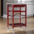 thumbnail image 2 of Riverbay Furniture Transitional Wood/Granite Top Kitchen Cart in Wenge Espresso, 2 of 14