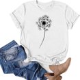 thumbnail image 3 of Fesfesfes Womens Work Shirts Fashion Womens Round-Neck Short Sleeve Print Casual T- Shirt Blouse Tops V Neck Tops for Women M(US:6), 3 of 5