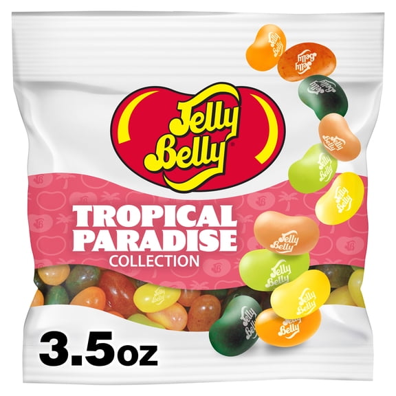 Jelly Belly Tropical Paradise Jelly Bean Collection - 3.5 oz Grab & Go® Bag, 12-Count Case - Genuine, Official, Straight from the Source