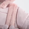 thumbnail image 6 of Girls' Fleece Lined Winter Jacket with Faux Fur Trim Hood, Thickened Cotton Coat Triple Layer Warmth, Windproof Mid-Length Outerwear for Cold Weather Protection Pink, 6 of 9