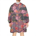 thumbnail image 2 of Dachshund Dog and Flower Floral Wearable Oversized Blanket,Wearable Blanket Hoodie for Adults,Cozy Hooded Blankets with Super Pockets,Super Warm Fuzzy Pullover for Women & Men, 2 of 6