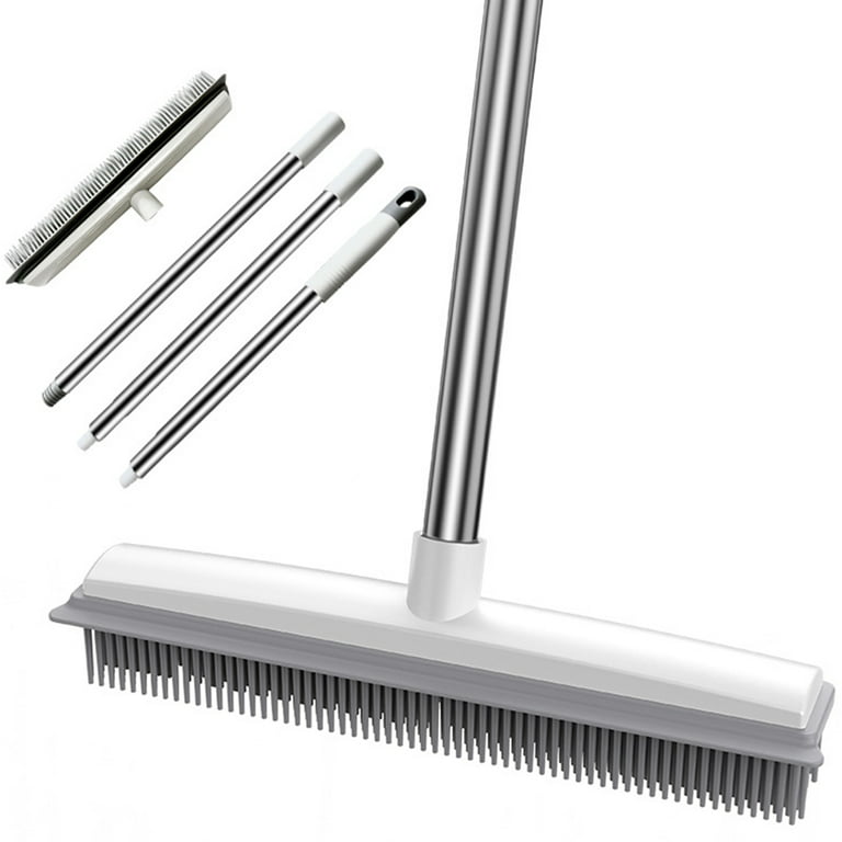Buy Wholesale China Rubber Floor Brush Broom, Pet Hair Removal Tool With  Squeegee & Telescoping Handle & Rubber Broom at USD 1.308