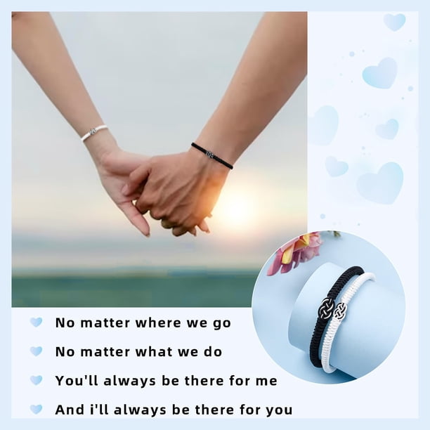 INERRWIX Pulseras De Anillo A Juego Para Parejas, Regalos Para Novio, Marido, Prometido, Novia, Esposa, Día De San Valentín, Aniversario, Cumpleaños, Regalo De Compromiso, Piedra, No Es Una Piedra