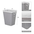 thumbnail image 4 of (2 pack) Mianstays Polyester Laundry Hamper with Removable Liner, Slim Rectangle with Carrying Handles, Gray, 4 of 13