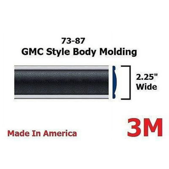 1973-1987 GMC C/K Truck Suburban Black Side Body Trim Molding 2.25" Wide