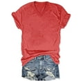thumbnail image 6 of Womens Summer T Shirts V-Neck Casual Regular Fit Tee Short Sleeve Solid Color Spring Fashion Tops, 6 of 7