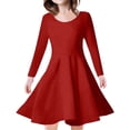 thumbnail image 1 of TSADFHJI Robes pour Bébés Filles 0-3 Ans Style Western Manches Longues Petit Châle Floral Style Princesse Robe Filles 6-7 Ans Rouge Brique, 1 of 5