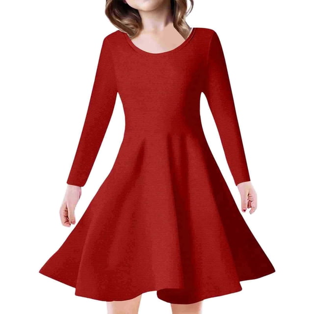 TSADFHJI Robes pour Bébés Filles 0-3 Ans Style Western Manches Longues Petit Châle Floral Style Princesse Robe Filles 6-7 Ans Rouge Brique