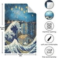thumbnail image 2 of GZHJMY The Great Wave Kanaga Kitchen Dish Towel Set, Drying Kitchen Towels Tea Towels Gift Set for Drying Cleaning Cooking Baking 4Pcs, 2 of 6