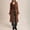 Coffee, variant on Women Long Cardigan Lace Ruffle Trim V Neck Tie Front Flare Cuff Coat Boho Sheer Maxi Cover Up Beige S