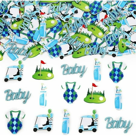 Golf Baby Shower Decorations, 200Pcs Golf Welcome Baby Table Confetti for Baby Shower Gender Reveal Party Supplies