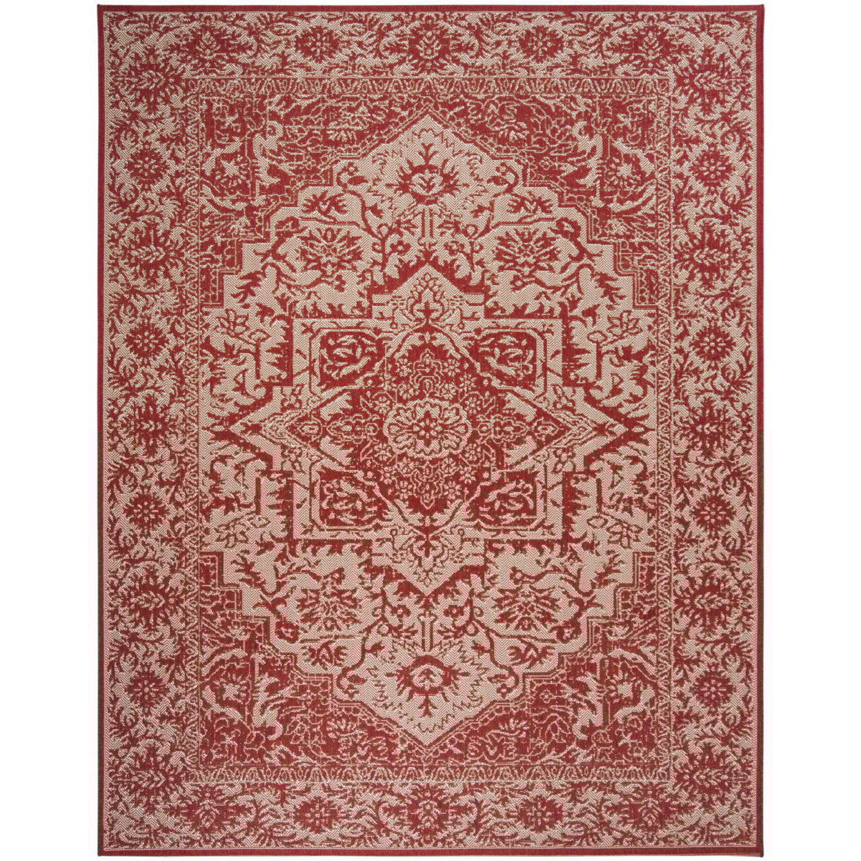 thumbnail image 7 of SAFAVIEH Beach House Orville Indoor/Outdoor Area Rug Red/Cream, 5'3" x 7'6", 7 of 7