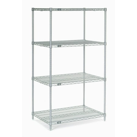 Nexel® 4 Shelf Chrome Wire Shelving Unit Starter 30"W x 24"D x 54"H
