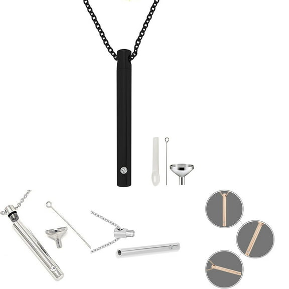 Cheers.US Stainless Steel Pet Memorial Cremation Ashes Necklace for Men Urn Necklaces for Ashes for Women Necklace Pendant Ash Case Holder