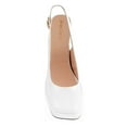 thumbnail image 4 of Ferwind Women's Slingback Sandal Pump Platform High Heels Square Toe Adult White  6.5, 4 of 7