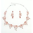 thumbnail image 2 of Faship Gorgeous Coral Rhinestone Crystal Floral Necklace Earrings Set, 2 of 5