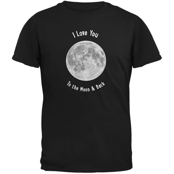 I Love You to the Moon & Back Black Youth T-Shirt - Youth X-Large