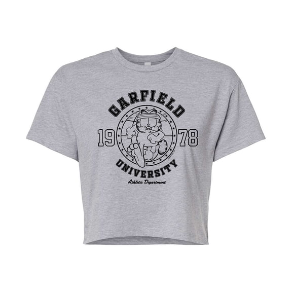 Garfield - Ath Dept Running - Juniors Cropped Cotton Blend T-Shirt