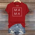 thumbnail image 4 of Penkiiy Mama Camisa para Mujer Mama Carta Impresión Gráfica Camiseta Casual Mom Life Manga Corta Tee Tops M Rojo, 4 of 5