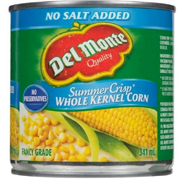 Del Monte Summer Crip Whole Kernel Corn; No Salt Added, 341mL