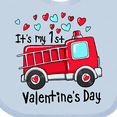 thumbnail image 4 of Inktastic It's My 1st Valentine's Day Fire Truck Boys or Girls Baby Bib, 4 of 4