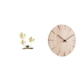 thumbnail image 1 of Adorno de estantería con forma de hoja, decoración moderna para el hogar, coleccionable, reloj de pared de madera maciza, diseño creativo, silencioso,, 1 of 8