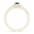 thumbnail image 2 of ANGARA Natural Oval Blue Sapphire Split Shank Halo Ring in 14K Yellow Gold for Women (Size-6x4mm) | September Birthstone, Birthday, Anniversary, Jewelry Gift for Women | Natural Blue Sapphire Ring, 2 of 9