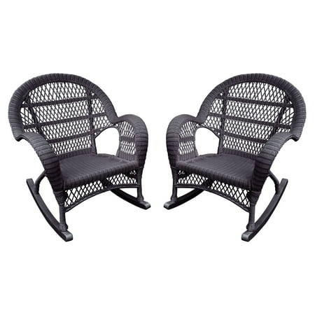 Jeco Santa Maria Wicker Patio Rockers with Optional Cushion - Set of 4
