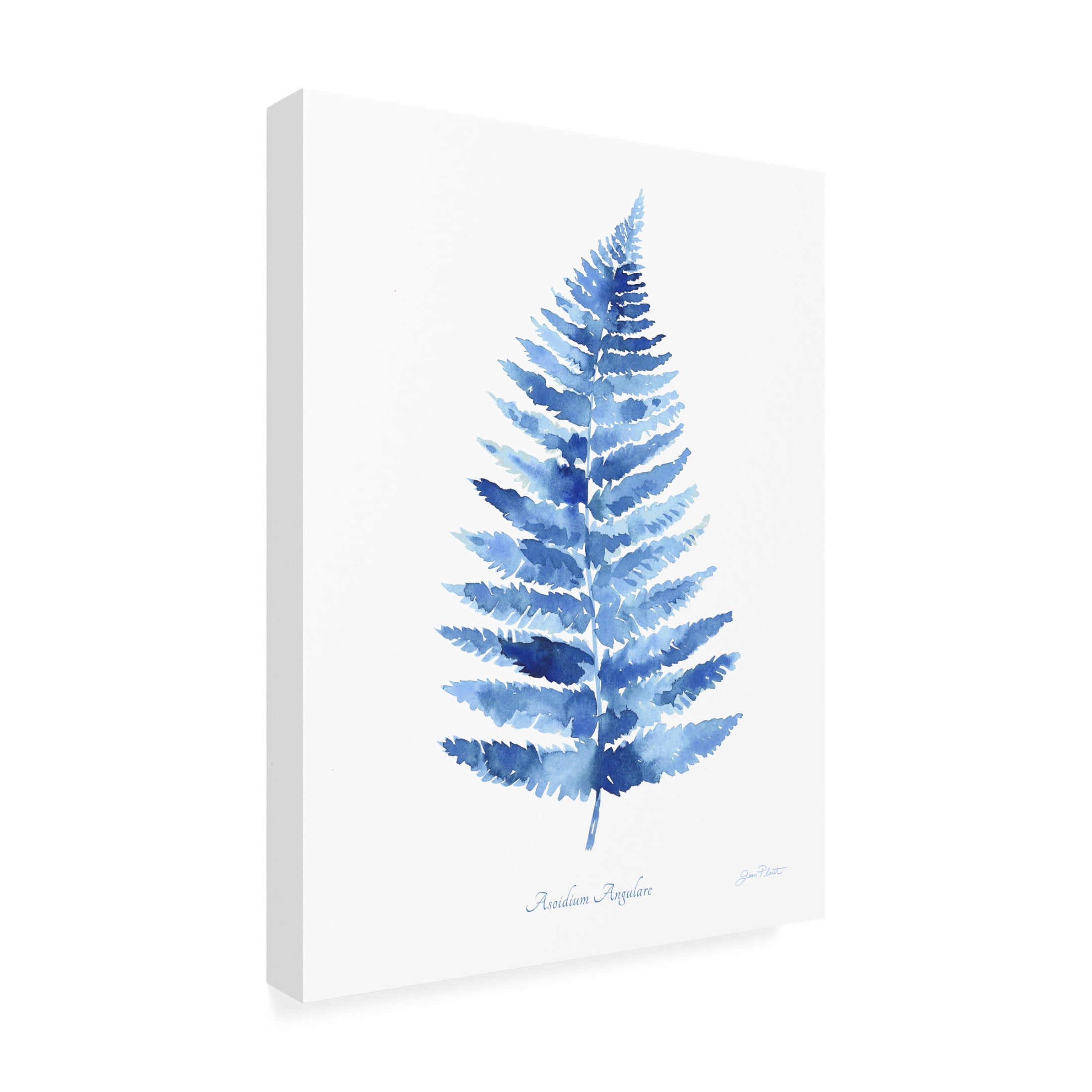 Canvas Wall Art - Jean Plout 'Indigo Botanical 8' Wall Art for Living Room, Bedroom, or Office Décor by Trademark Fine Art - 24 x 32 Inches