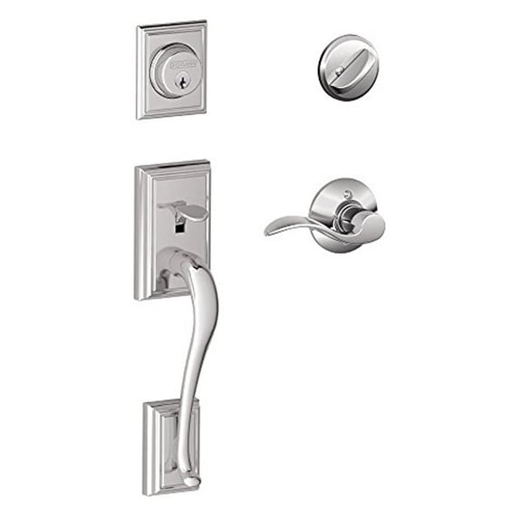 Addison Single Cylinder Handleset and Right Hand Accent Lever, Bright Chrome (F60 ADD 625 Acc RH)