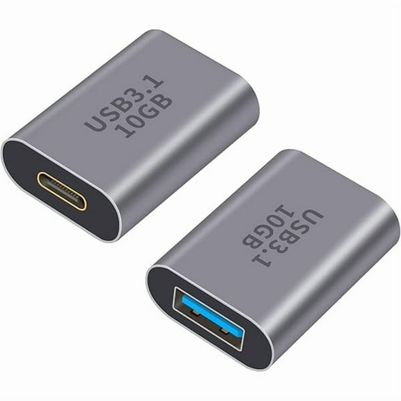 lulufa 10Gbps USB C Female to USB Female Adapter, 2-Pack Bi-Directional USB 3.1 Gen2 Type-C to Type-A Converter OTG Adapter Compatible with iPhone, MacBook Pro, Laptop